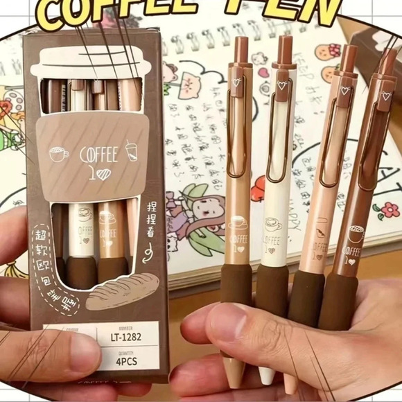 2 LEFT! 4 piece Coffee Pens - Picture 1 of 6